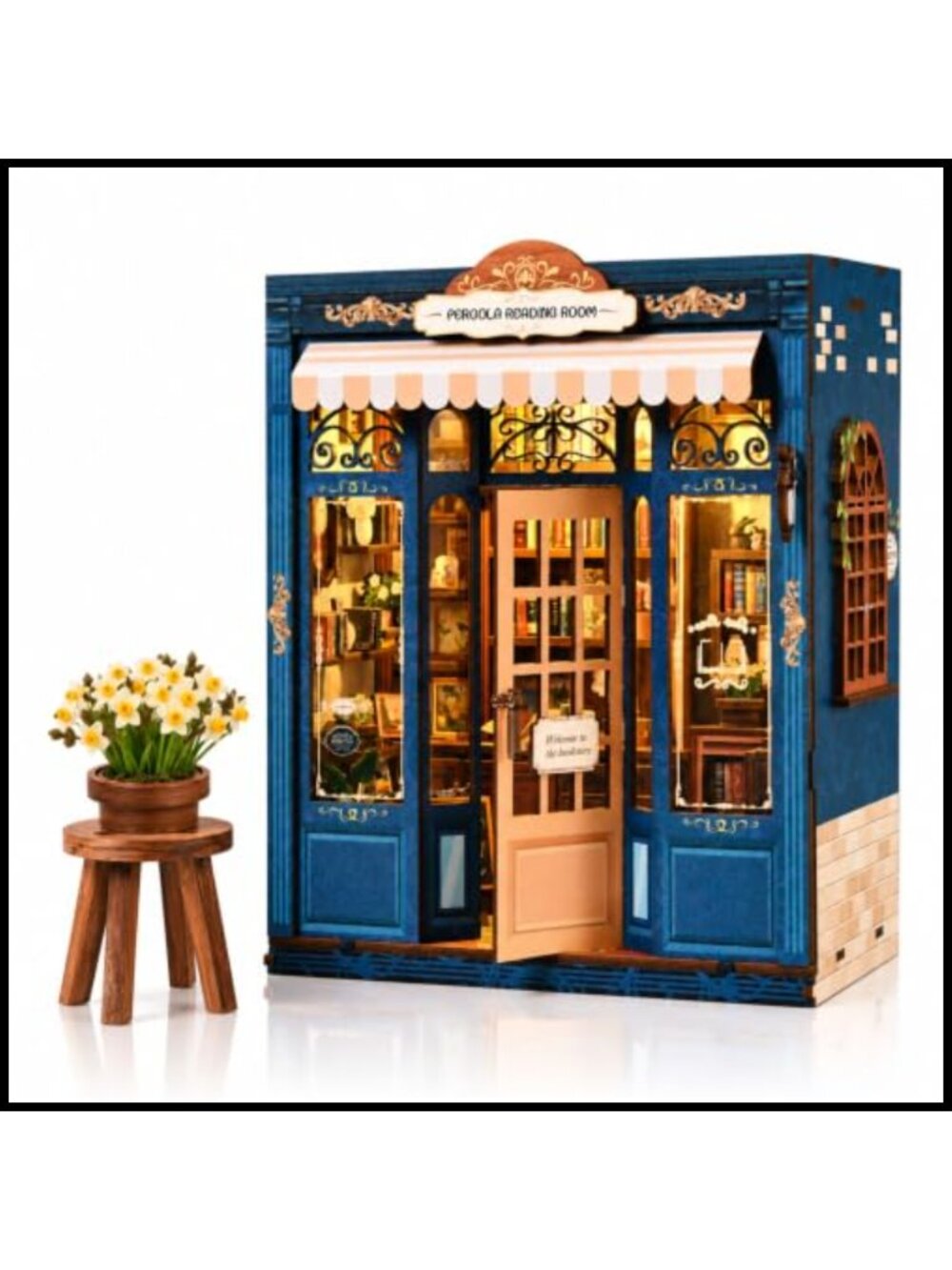 Miniature Book Nook Kit 255 Piece Touch LED Victorian Bookshelf Decor